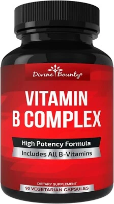 Divine Bounty Super B Complex Vitamins Supplement - 90 Veg Caps - EXP 2/27 - Image 1 of 4