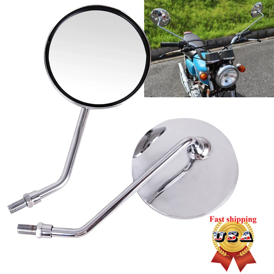 L&R Motorcycle Rearview Side Mirrors For Honda CB200-750 CL200-450 GL1000 CX500 - Image 1 of 4