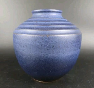 Mid Century Studio Keramik Vase - Handarbeit - 12 cm - Blau - Bild 1 von 4