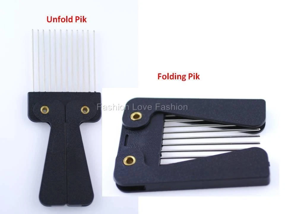 Peine de peinado cortador de pelo de 1 pieza Pik diente de metal trenza afro o abanico de metal Pik Foto 1 de 1