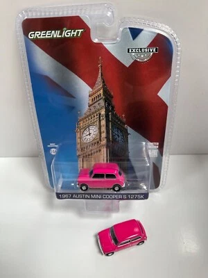 GREENLIGHT Esclusivo 1/64 1967 AUSTIN MINI COOPER S 1275K Rosa Nuovo In - Immagine 1 di 2
