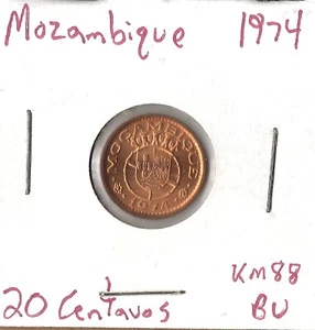 Moneda Mozambique (Portugués) 20 Centavos 1974 KM88 - Imagen 1 de 3