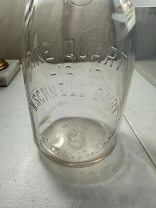VINTAGE H. SCHNELL DAIRY EIN QUART MILCHGLASFLASCHE KANKAKEE ILLINOIS IL - Bild 1 von 4