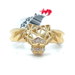 14k Yellow Gold CZ Open Jaguar Ring 2.66g Size 7 - Picture 1 of 3