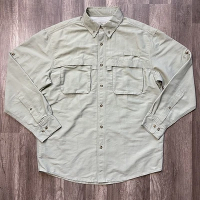 Camisa LL Bean Para Hombres Mediana Abotonada Manga Larga Aire Libre Pesca Senderismo Bolsillos Foto 1 de 4