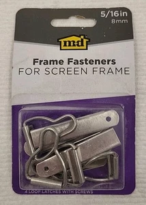 M-D frame fasteners for screen frame 5/16"-4 screen hangers, 4 loop latches - Picture 1 of 3