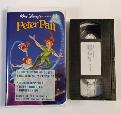 Peter Pan VHS Clamshell (Demo VHS 1990) Screener Promo Black Diamond RARE!!! - Image 1 of 4