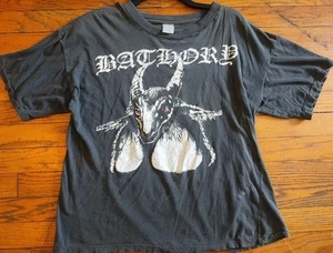 Vintage Bathory T-Shirt Goat Head 1984 Konzert Shirt Black Metal Dark Throne - Bild 1 von 14