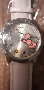 BACK 2 SCHOOL Hello Kitty Women's Watch White Leather..Strap, Rhinestone SANRIO. - Picture 1 of 3