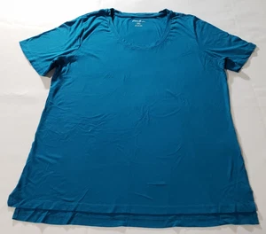 Eddie Bauer Women's T-Shirt Short Sleeve Solid Teal XXL - Picture 1 of 4
