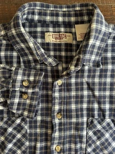 VTG Big Mac Workwear Men 2XL Button Up Long Sleeve Blue Plaid Shirt Flannel - Picture 1 of 13