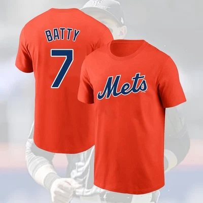 VENDA QUENTE!! Brett Baty #7 New York Mets 2025 nome e número do jogador aparência de fã - Imagem 1 de 4