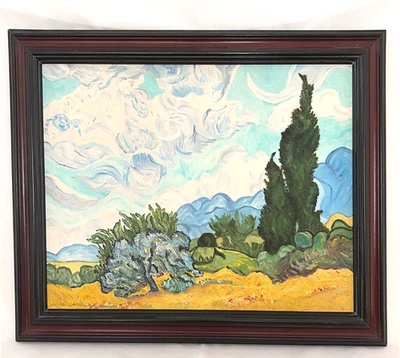 Vintage Impressionist Landscape Painting 24x20" Van Gough Style Framed - Image 1 of 4