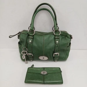 Fossil Bag Purse Set Green Medium Leather RMF12-EH - Picture 1 of 16