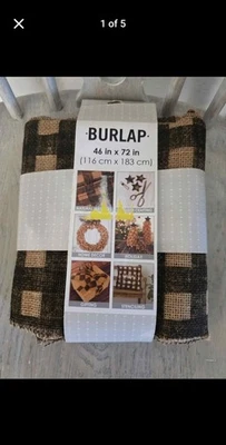 Arpillera 46" X 72” Tela 100% Yute Artesanía Decoración Otoño Cuadrados 2 Yardas NUEVO Foto 1 de 3