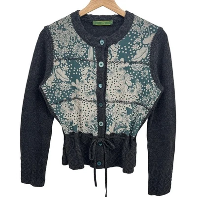 Cárdigan suéter de colección Oilily para mujer talla M lana angora seda corbata frontal caprichoso Foto 1 de 4