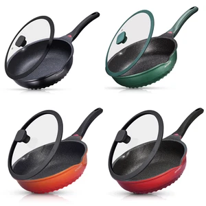 Frying Pan with Lid Nonstick Deep All Hobs induction Anti Scratch Heavy Duty 4.6 - Picture 1 of 50