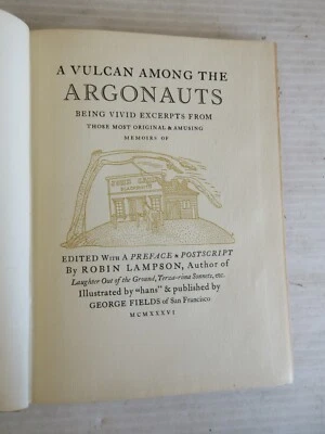 A VULCAN AMONG THE ARGONAUTS SIGNED BY ROBIN LAMPSON 1936 1st EDITION - Image 1 of 4