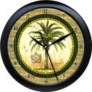 Personalized Palm Tree Tropical Coastal Beach Florida Kitchen Wall Clock 0724 - Picture 1 of 1
