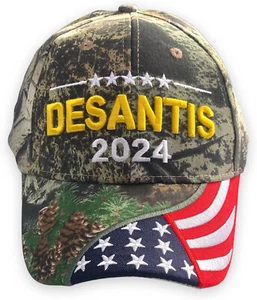 DESANTIS 2024 Cap Made in USA Flag Camo Baseball Cap President Hat 3D Embroidery - Picture 1 of 8