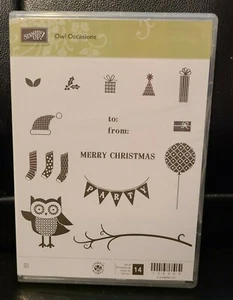 New Stampin' Up! Owl Occasions Stamp Set Unmounted Rubber Christmas - Picture 1 of 2
