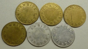 Wisbech Cambridgeshire S. White Pickers Tokens 6 different 1/2d - 2/6d - Picture 1 of 4