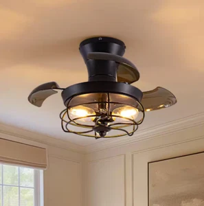 ANTOINE 23 in. Indoor 3-Light Farmhouse Ceiling Fan with Light and Remote - Picture 1 of 5