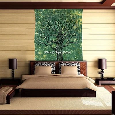 Árbol de la Vida Mandala Ropa de Cama Colcha Tapiz Indio Hippie Cubierta de Cama Arte de Pared Foto 1 de 2