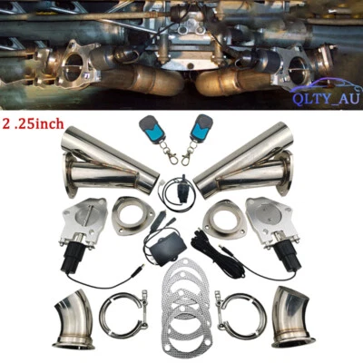 2.25" Dual Electric Exhaust Valve Y Pipe Motor w/ Manual Control & Remote Switch - Image 1 of 4
