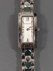 BCBGMAZAZRIA Womens Two Tone Gray Silver Tone Rectangle Bracelet Watch - Picture 1 of 14
