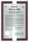 Philips Gloeilampenfabrieken Eindhoven (20 Warrant-1984)