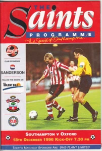 Copa Liga Coca-Cola Southampton V Oxford United 1996/97 18-12-1996 - Imagen 1 de 1