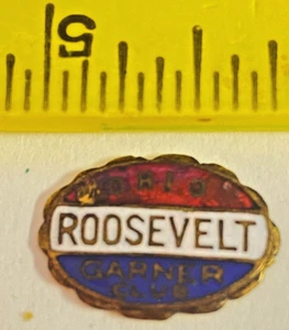 1936 FDR ROOSEVELT GARNER CLUB NEBRASKA president PINBACK button brass ^ - Picture 1 of 3