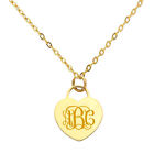 Personalized Monogram Initial Name Heart Pendant Necklace Custom Engraved Stainl
