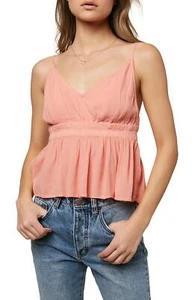 O'NEILL Women's Peplum Summer Tank Top Flowy Skim Peach Large - Picture 1 of 6