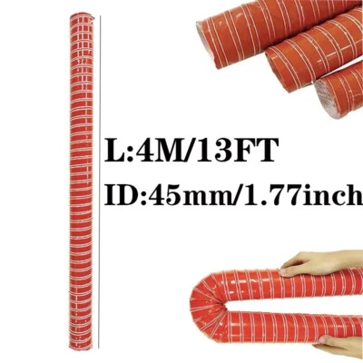Manguera flexible de conductos de aire de silicona de 13 pies 45 mm tubo de admisión de freno de inducción fría Foto 1 de 4