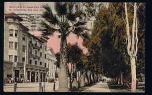 ST JAMES HOTEL SAN JOSE CA POSTCARD CAL WEST END ST JAMES PARK PEOPLE 1907 - Bild 1 von 2