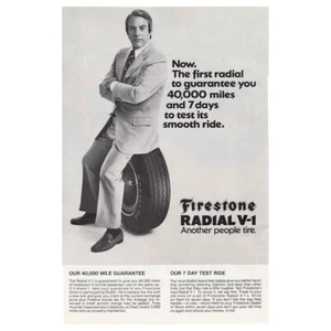 1972 Firestone Radial V-1 Tire: Can't Change Your Habits Vintage Print Ad - Picture 1 of 1