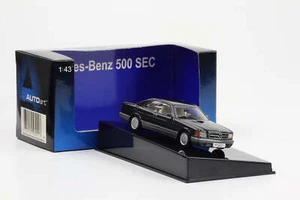 1:43 Autoart Mercedes Benz 500 Sec W126 Coupe 1986 Blue Black Metallic - Picture 1 of 4