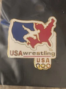 2024 Paris 2028 Los Angeles Olympic Pin, USA NOC Team Pin Wrestling - Picture 1 of 1