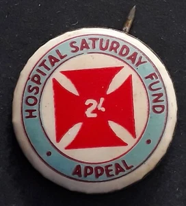 c.1950s- Australia Hospital Saturday Fund Appeal 2/- Badge / Pin - Picture 1 of 4