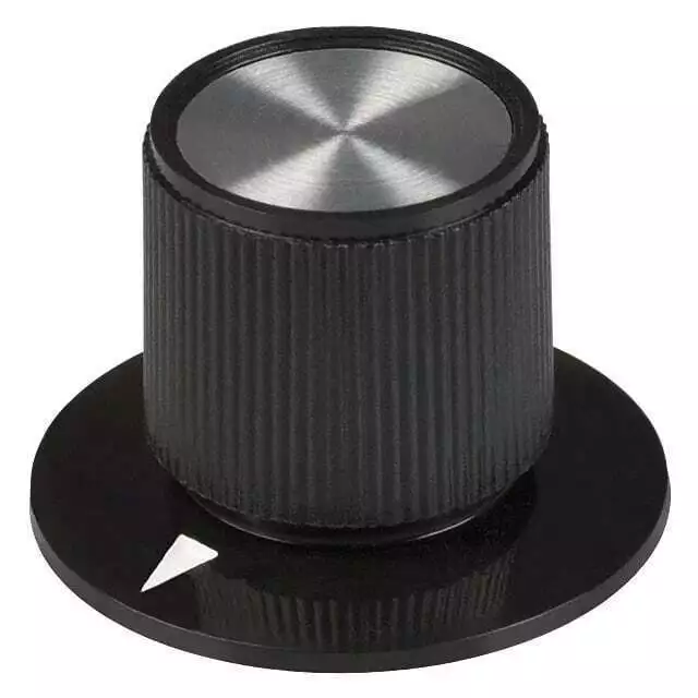 1 x KNOB KNURLED W/SKRT 0.250  PLAST - Image 1 of 1