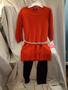 SALE* iz byer girls 3pc outfit. Red 3/4 sleeve sweater, - Picture 1 of 5