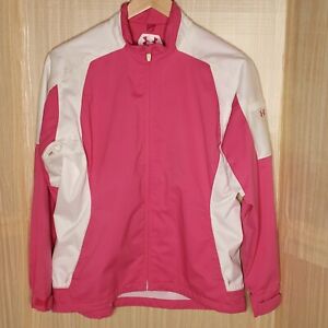 Under Armour Golf Womens Pink White Full Zip Jacket Medium