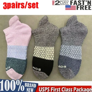 3 pair Bombas Women's Tri-Block Marl 3 Colors Ankle socks Size M - Picture 1 of 3