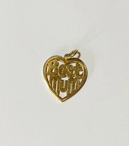 9 Karat UK gestempelt Gelbgold 'BESTE MUM' Anhänger - Bild 1 von 2