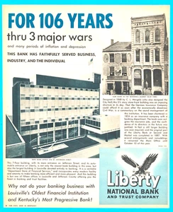 1960 Louisville Liberty National Bank STAMPA ANNUNCIO Jefferson County aquila - Foto 1 di 3