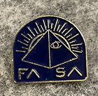 FA SA FS Pyramid Eye Sun Rays Freemasons Masons Square Compass Vintage Lapel Pin