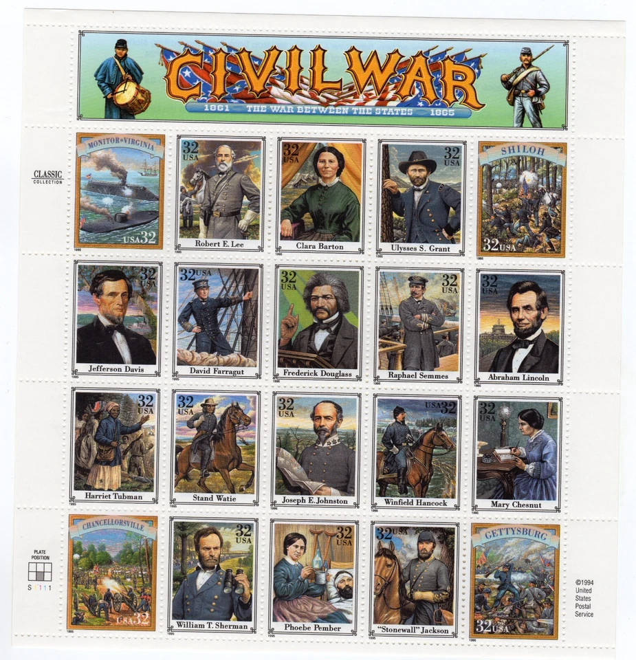 Scott #2975 32¢ Civil War (Robert E Lee) Sheet of 20 Stamps - MNH - Image 1 of 1