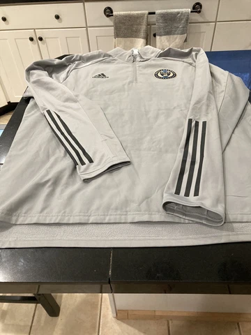 MENS ADIDAS AEROREADY Philadelphia Union 1/4 ZIP SWEATER JACKET XL Gray NEW Cover